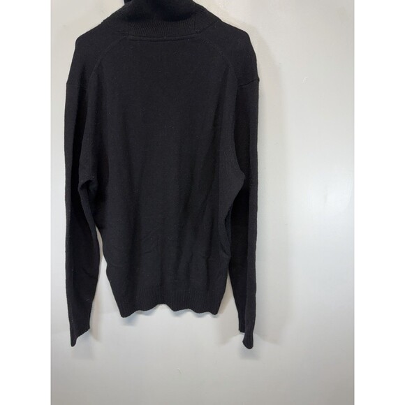 Jos A Bank Lambs Wool Sweater Men’s Large Shaw Neck Black - Picture 9 of 10